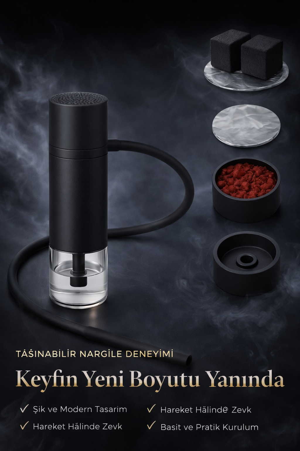 Taşınabilir Portatif Nargile