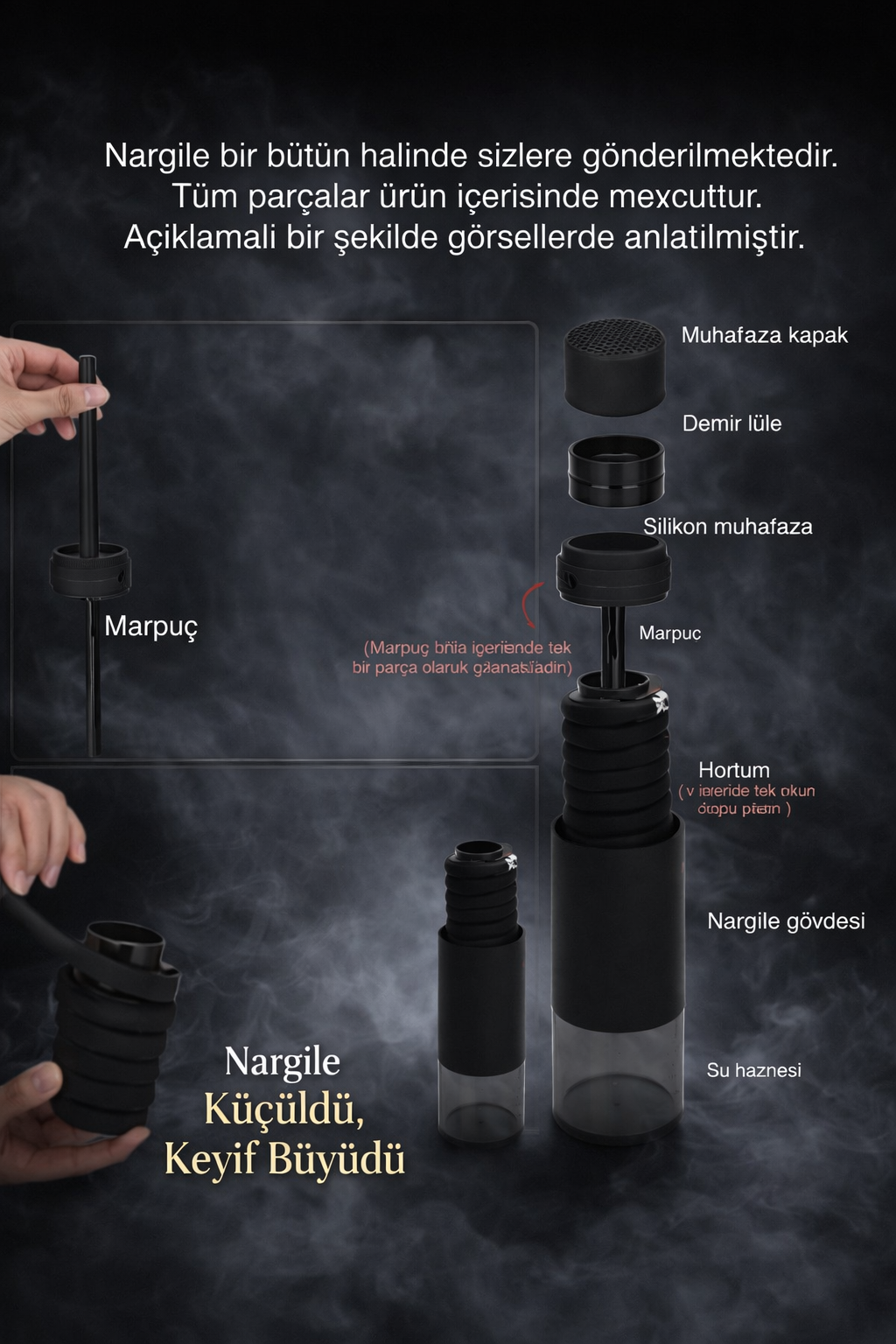 Taşınabilir Portatif Nargile